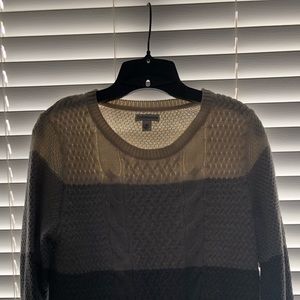 white/black cable knit sweater
